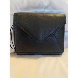 NWT AIMEE KESTENBERG BLACK PEBBLED LEATHER ZIP IT UP TRIFOLD WALLET MSRP $78.00